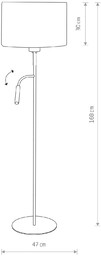 Nowodvorski Lighting Lampa stojąca Hotel Plus z lampką