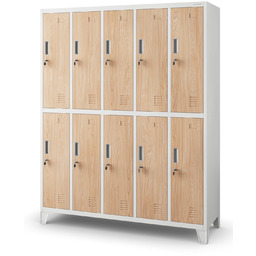 Szafa socjalna Bartek: biały/dąb sonoma, szafka BHP, skrytkowa