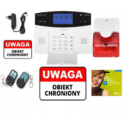 Bezprzewodowy Alarm LCD Gsm App Syreny Polski