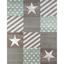 Dywan 160x230 Gwiazdki Mięta Brąz Tkany