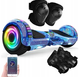 Deskorolka Elektryczna Led Deska Głośnik Bluetooth Ochraniacze Hoverboard