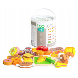 Drewniane jedzenie do krojenia 23 sztuki Ecotoys Ecotoys