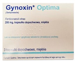 Gynoxin Optima (Terlomexin) 200 mg, 3 kapsułki dopochwowe