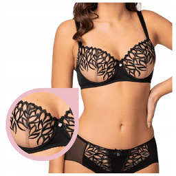 Biustonosz Nessa Branna black half cup czarny 75C
