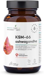 AURA HERBALS Ashwagandha, KSM-66 korzeń 200mg, 120kaps.