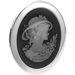 Srebrny wisiorek i broszka w jednym z wizerunkiem