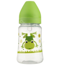 AKUKU Butelka 250ml - szerokootworowa, dekorowana, z silikonowym