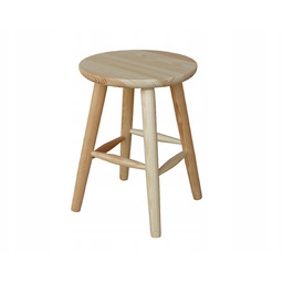 Taboret Drewniany Stołek Okrągły Solidny