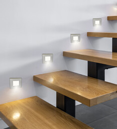 Lampa schodowa do holu 2207837 Candellux kwadratowa srebrna