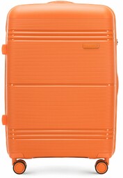 Średnia walizka z polipropylenu jednokolorowa pomarańczowa
