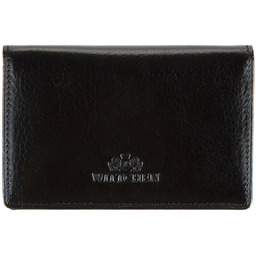 Etui na wizytówki skórzane poziome czarne