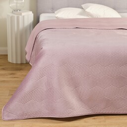 Jednokolorowa narzuta na łóżko z wytłoczonym wzorem Trialett