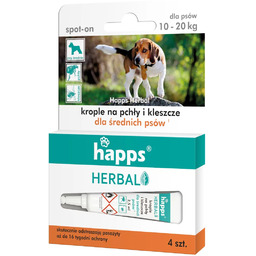 Krople Happs przeciw pchłom i kleszczom pies 10