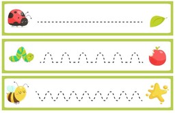 Grafomotoryka szlaczki: zestaw zwierzątka- naklejka na ścianę