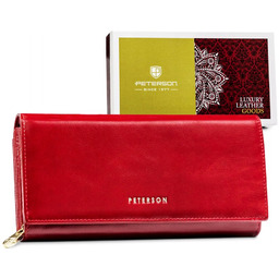 Skórzany duży portfel damski Peterson pojemna portmonetka