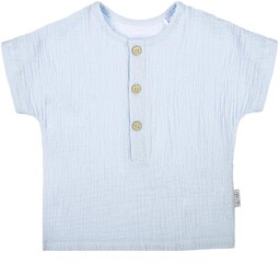 Chłopięce Bluzka krótki rękaw Kimono Muślin niebieski, Nicol,r.122