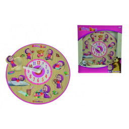 Zegar Puzzle drewniane edukacyjne Masza i Niedźwiedź 10