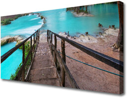 Obraz Canvas Schody Jezioro Architektura