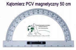 Kątomierz 180  Biały Pcv Tablicowy Magnetyczny