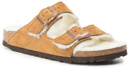 Kapcie Birkenstock Arizona Fur 1001135 Brązowy