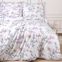 Darymex Pościel jersey 220x200 Kwiaty biała różowa 2202
