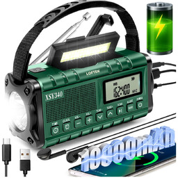 Radio Przenośne Kuchenne Solarne Dynamo Budowlane Latarka Powerbank