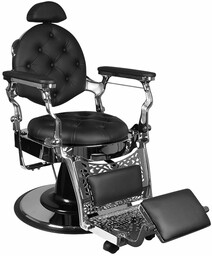 GABBIANO FOTEL BARBERSKI GIULIO SILVER CZARNY