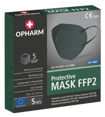 OPHARM Maska Ochronna FFP2 zielona, 5szt.