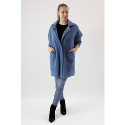 Klasycznym płaszcz Alpaka Marcela Standard Jeansowy UNI
