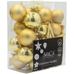 MICA Bombka 8 cm Złoty (40 sztuk)