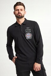 Aeronautica Militare Polo z długim rękawem 232PO1738J615 czarne