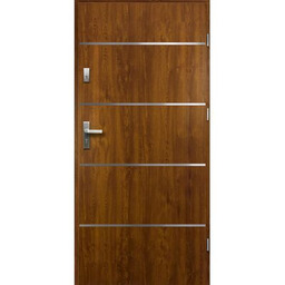 Drzwi zewnętrzne ATENA pełne inox złoty dąb 90