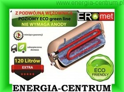 Bojler ERMET 120l podwójna wężownica poziomy CWU zasobnik