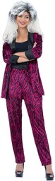 80s Pink Zebra Suit Costume Unisex - XS