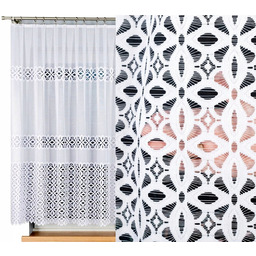 Firana żakardowa Adrianna 400x150cm prosta w kwiaty (gotowa)