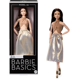Barbie Basics Model 06 z brązowymi włosami, błyszczącą