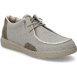 Półbuty męskie sznurowane mokasyny szare Rieker 08600-63