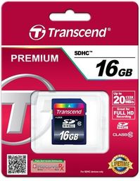 TRANSCEND Karta pamięci SDHC Class 10 16GB (Premium)-TS16GSDHC10
