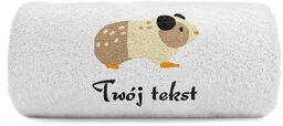 Duży ręcznik świnka morska Twój tekst 100x50