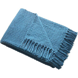 Drift Home - Turkusowa narzuta z frędzlami (180