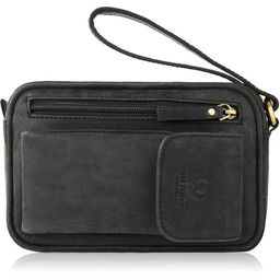 Saszetka skórzana do ręki PAOLO PERUZZI T-56-HBL czarna