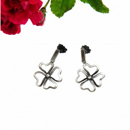 Kończynka III szara - kolczyki srebrne