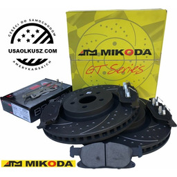 Przednie klocki + WIERCONE NACINANE tarcze hamulcowe ATM