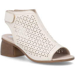 Skórzane sandały damskie zabudowane beżowe Remonte Rieker R8777-60