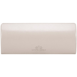 Etui na okulary ze skóry proste kremowe