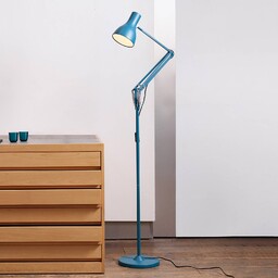 Anglepoise Lampa stojąca LED Type 75, niebieski, biuro,