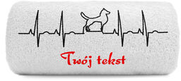 Ręcznik 100x50 z haftem - EKG pies
