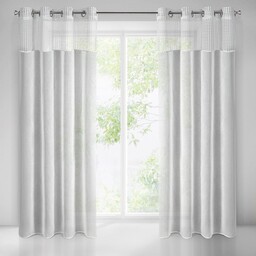 Eurofirany Firana 140x250 Grace biała z koronkową kryzą