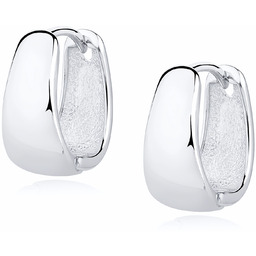 Klasyczne rodowane srebrne gładkie kolczyki wysoki połysk srebro