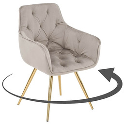 Krzesło obrotowe DC0084-3 welur beż #7 złote nogi